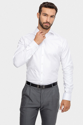 Biała koszula z bawełny egipskiej 01612A00SSA